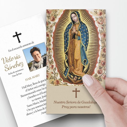 Unsere Dame Guadalupe 3 Spanische Gebetskarte
