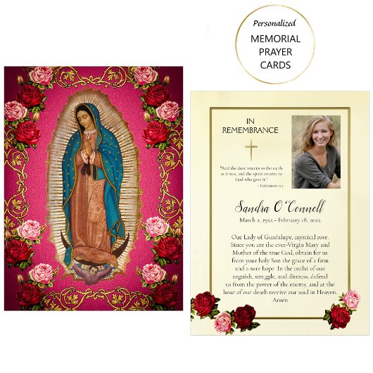 Unsere Dame Guadalupe Beerdigungskarte Platzkarte