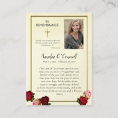 Unsere Dame Guadalupe Beerdigungskarte Visitenkarte (Rückseite)