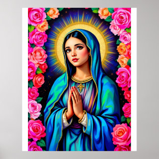 Unsere Dame Guadalupe, die Jungfrau Maria groß bet Poster