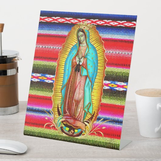 Unsere Dame Guadalupe Jungfrau Mary Zarape Katholi Sockelschild (In Situ)