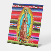 Unsere Dame Guadalupe Jungfrau Mary Zarape Katholi Sockelschild (Vorderseite)