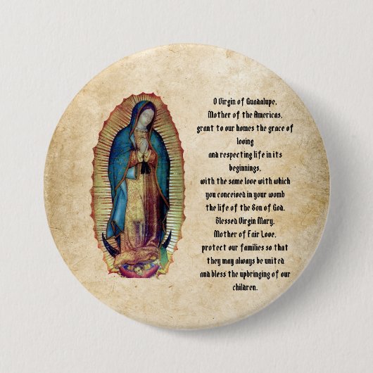 Unsere Dame Guadalupe, Nuestra Señora de Guadalupe Button (Vorderseite)