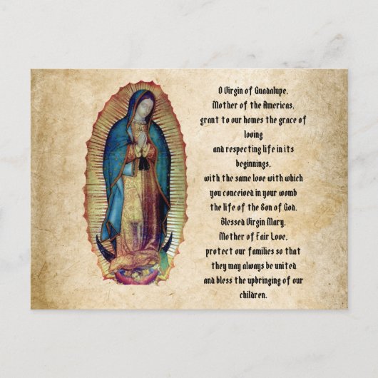 Unsere Dame Guadalupe, Nuestra Señora de Guadalupe Postkarte (Vorderseite)