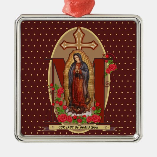 Unsere Dame Guadalupe Santa Maria Spanische Jungfr Ornament Aus Metall (Vorne)