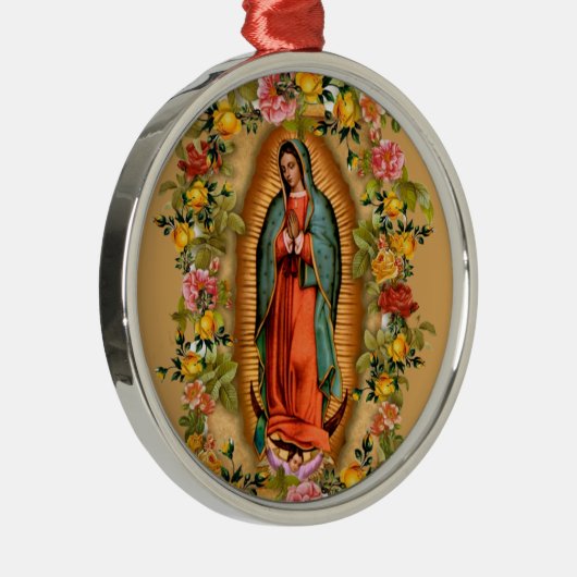 Unsere Dame Guadalupe Santa Maria Spanische Jungfr Ornament Aus Metall (Rechts)