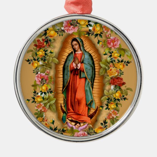 Unsere Dame Guadalupe Santa Maria Spanische Jungfr Ornament Aus Metall (Vorne)