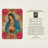 Unsere Dame Guadalupe Spanische Beerdigung Heilige (Vorne & Hinten)