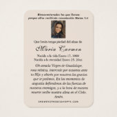 Unsere Dame Guadalupe Spanische Beerdigung Heilige (Rückseite)