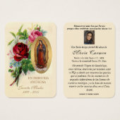 Unsere Dame Guadalupe Spanische Beerdigung Heilige (Vorne & Hinten)