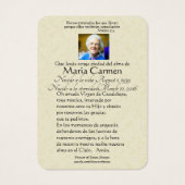 Unsere Dame Guadalupe Spanische Beerdigung Heilige (Rückseite)