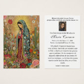 Unsere Dame Guadalupe Spanische Beerdigung Heilige (Vorne & Hinten)