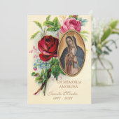 Unsere Dame Guadalupe Spanische Beerdigung Heilige Einladung (Stehend Vorderseite)