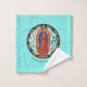 Unsere Dame Guadalupe Türkis Badhandtuch Set (Waschlappen)