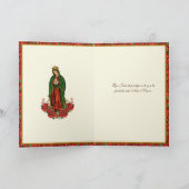 Unsere Dame Guadalupe Weihnachts-Pointsettia Feiertagskarte (Innenseite)