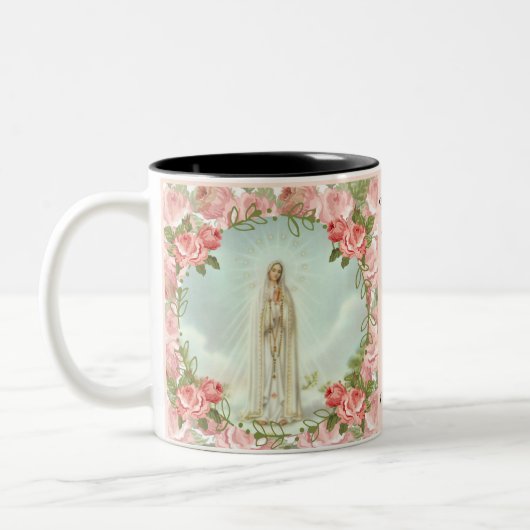 Unsere Dame hundertjährigen Jahrestages Fatima Zweifarbige Tasse (Links)