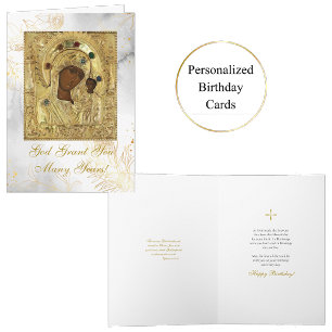 Unsere Dame Kazan, die Theotokos, Icon zum Geburts Karte