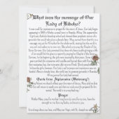 Unsere Dame Kibeho-Gebetskarte Einladung (Rückseite)