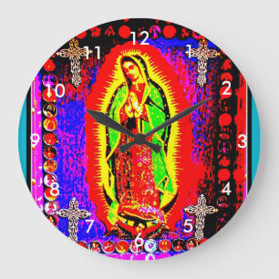 Unsere Dame Of Guadalupe Große Wanduhr