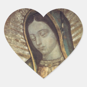 UNSERE DAME OF GUADALUPE Herz-Aufkleber