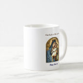 UNSERE DAME OF MT CARMEL SCHALE KAFFEETASSE (VorderseiteRechts)