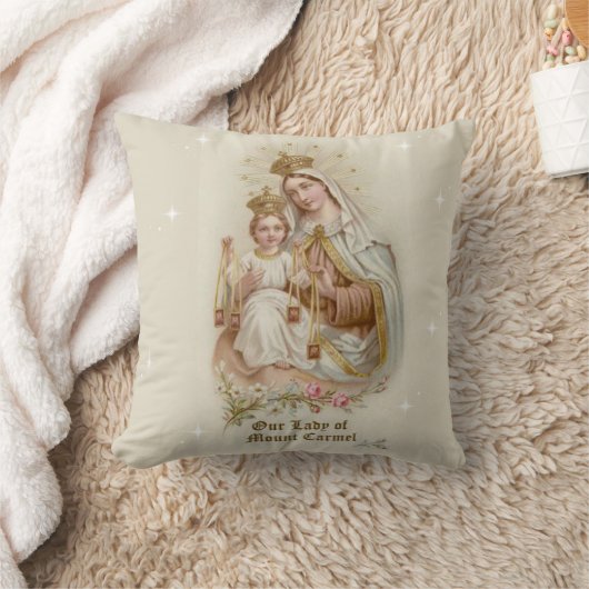 Unsere Dame vom Karmel mit dem Baby Jesus Kissen (Decke)