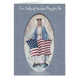 Unsere Dame von amerikanischer Flagge Amerikas |