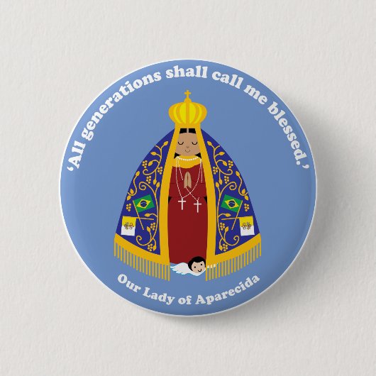 Unsere Dame von Aparecida Button (Vorderseite)