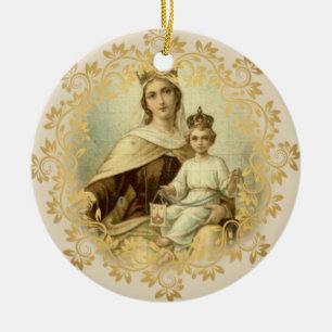 Unsere Dame von das Karmel-Baby Jesus Keramikornament