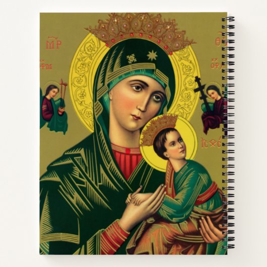 unsere Dame von ewiger Hilfe 3 Ringbinder Notizblock (Rückseite)