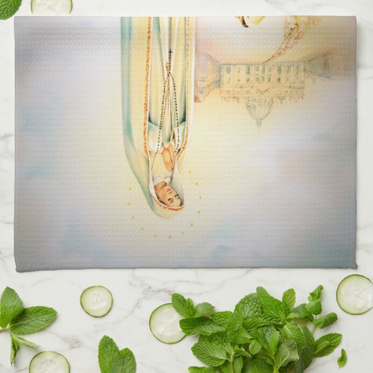 Unsere Dame von Fatima 1917 Geschirrtuch (Gefaltet)