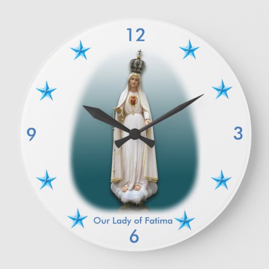 Unsere Dame von Fatima Clock Große Wanduhr (Vorderseite)