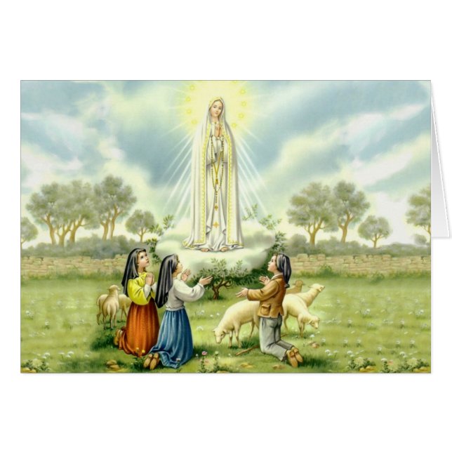 Unsere Dame von Fatima mit drei Kindern (Vorderseite (Horizontal))
