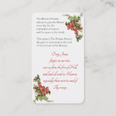 Unsere Dame von Fatima mit "Fatima Prayer Card" Begleitkarte (Rückseite)