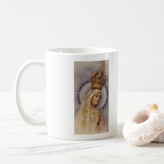 Unsere Dame von Fatima - Rosenbeet Kaffeetasse (Mit Donut)