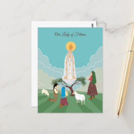 Unsere Dame von Fatima und das Hirtengebet Postkarte