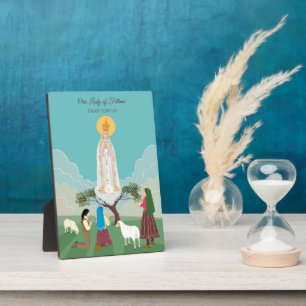 Unsere Dame von Fatima und die drei Hirten Fotoplatte