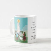 Unsere Dame von Fatima und die drei Hirten Kaffeetasse (Vorderseite Links)