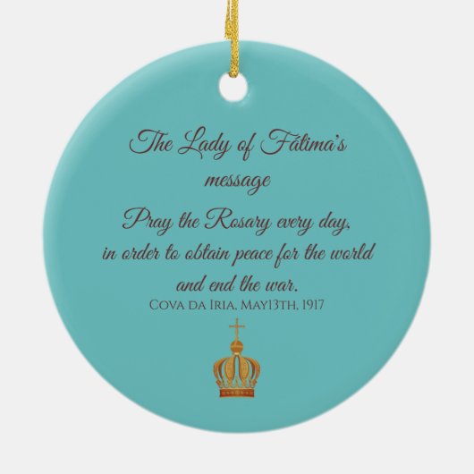 Unsere Dame von Fatima und die drei Hirten Keramik Ornament (Hinten)