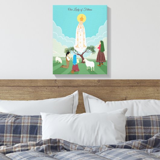 Unsere Dame von Fatima und die drei Hirten Leinwanddruck (Insitu (Schlafzimmer))