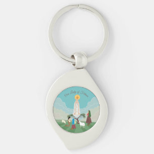 Unsere Dame von Fatima und die drei Hirten Schlüsselanhänger