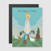 Unsere Dame von Fatima und die drei Hirtenkarte Magnetkarte (Vorne/Hinten)