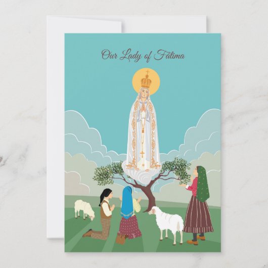 Unsere Dame von Fatima und die Hirten Grußkarte (Vorderseite)