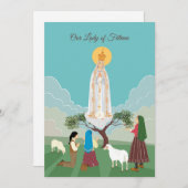 Unsere Dame von Fatima und die Hirten Grußkarte (Vorne/Hinten)