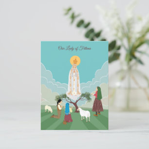 Unsere Dame von Fatima und die Hirtengebet-Karte Postkarte