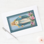 Unsere Dame von Grace Pink Roses Rechteckiger Aufkleber (Umschlag)