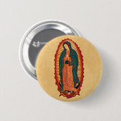 Unsere Dame von Guadalupe Button (Vorne & Hinten)