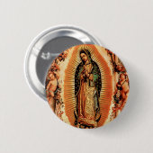 Unsere Dame von Guadalupe Button (Vorne & Hinten)