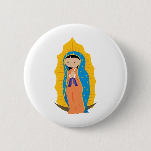 Unsere Dame von Guadalupe Button (Vorderseite)