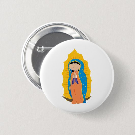 Unsere Dame von Guadalupe Button (Vorne & Hinten)